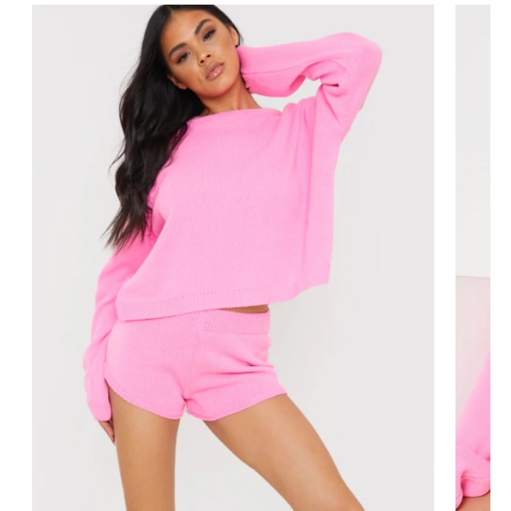 💖Pink Set In The Style Co-Ord Knit Top & Short💖 - Picture 2 of 12
